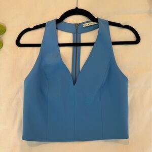 Alice and Olivia blue crop top